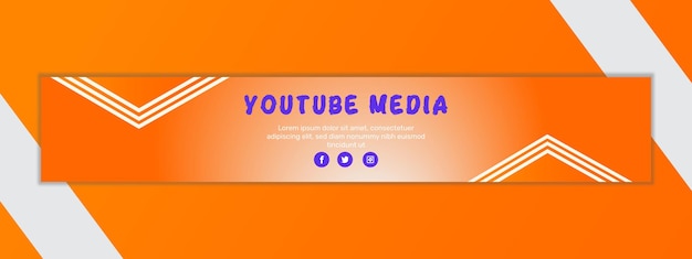 Banner orizzontale YouTube a gradiente vettoriale gratuito