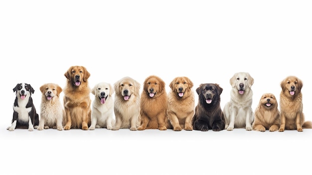 Banner panoramico lungo di animali domestici e cani