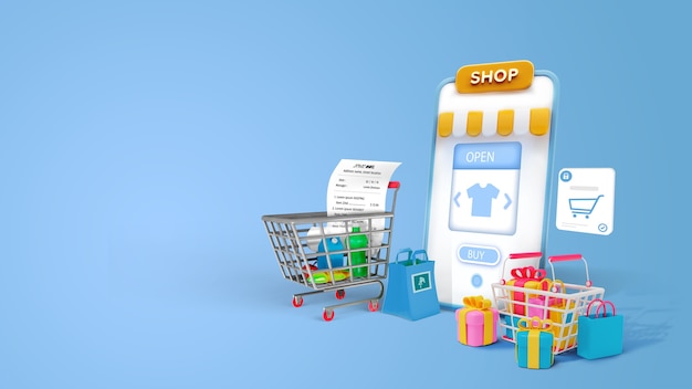 Banner per lo shopping online orizzontale di fotocomposizione