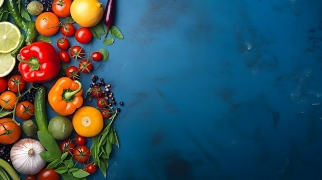 Banner sano di verdure con un po' di spazio per il testo