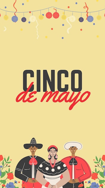 Banner sui social media Cinco de Mayo per la storia