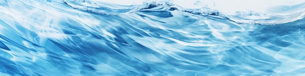 Banner web astratto blu e bianco con onde oceaniche come sfondo per il testo dello spazio di copia