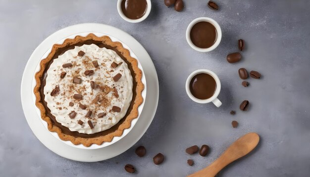 Banoffee pie cup concept di sfondo di panetteria casalinga