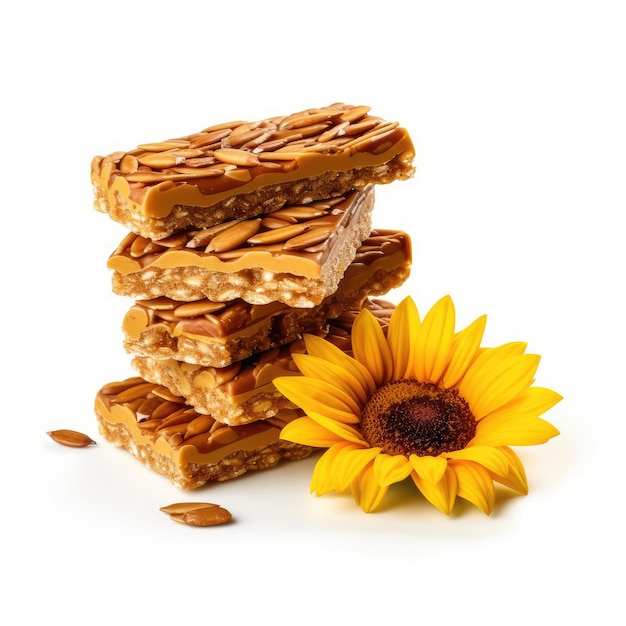 Bar di semi di girasole Snack energetico isolato con miele Sun Flower Seed Muesli Dessert Protein Candy Bar