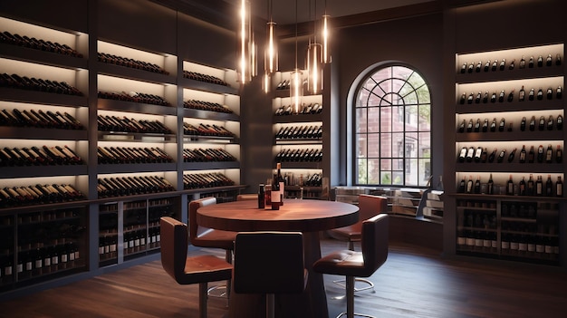 bar di vino di lusso con eleganza e design moderni