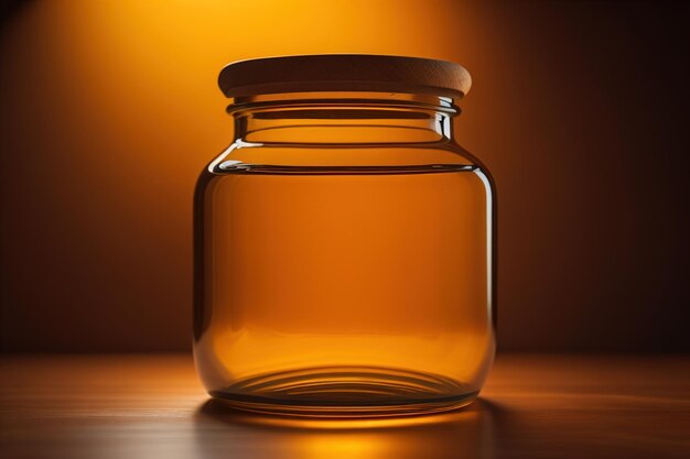 barattolo di miele con sfondo di colore solido ai generativo