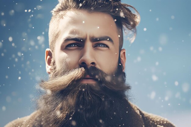 Barba con forfora Stile del mento sano Genera Ai