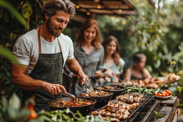 Barbecue primaverile con la famiglia