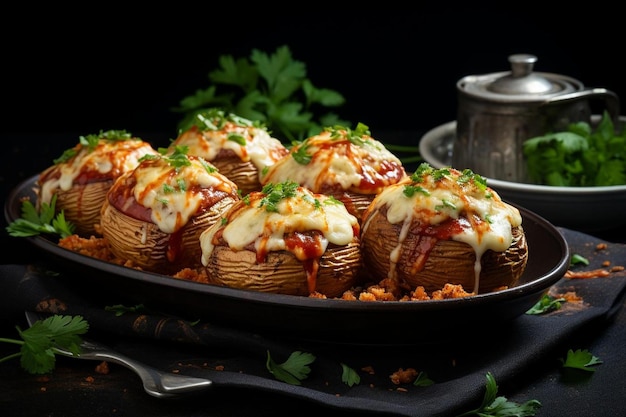 Barbecue Pulled Pork Stuffed Mushrooms