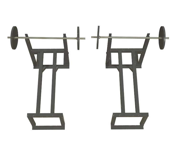 Foto barbell con pesi attrezzature da palestra