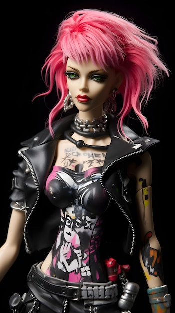 Barbie 1982 punk streetwear vernice spray sullo sfondo