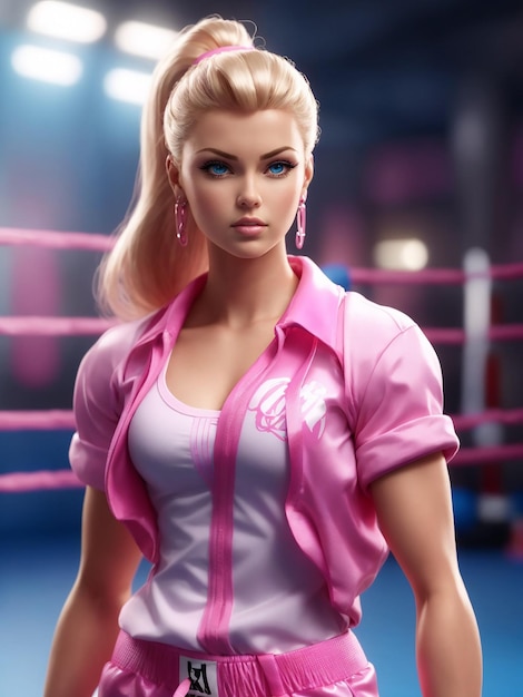 Barbie boxer ragazza full body occhi azzurri
