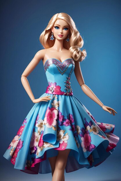 Barbie con il vestito da ballo blu