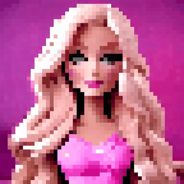 Barbie Doll Vector pixel art Rosa