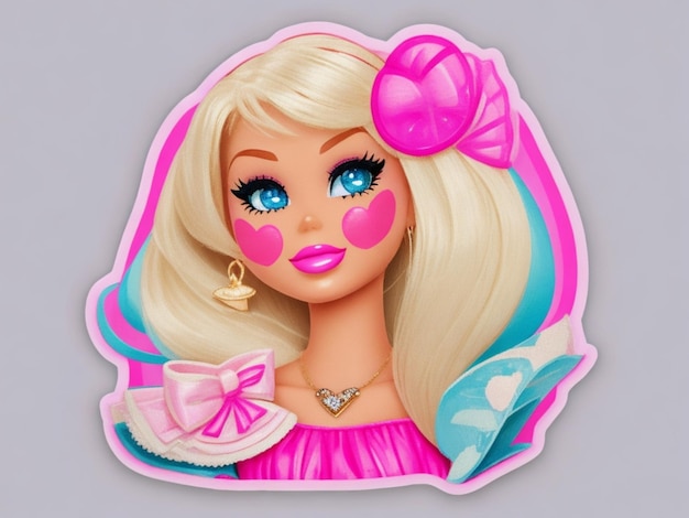 Barbie faccia carina sullo sfondo