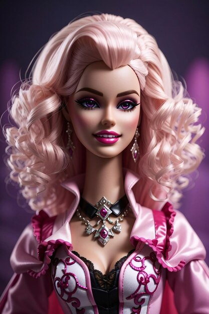 Barbie indossa un costume di vampiro con accenti rosa