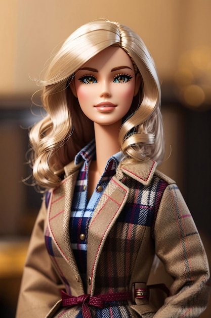 Barbie indossa un fantastico cappotto in misto lana vestito alla moda