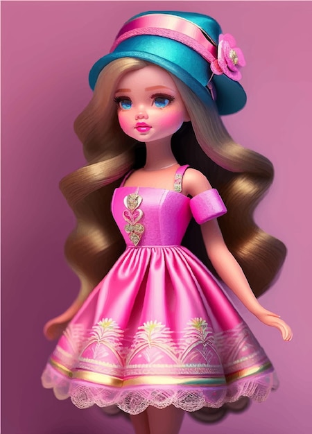 Barbie su sfondo rosa