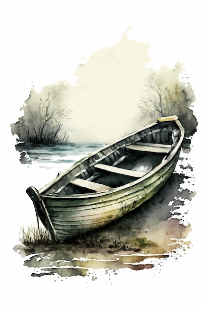 barca, acquerello