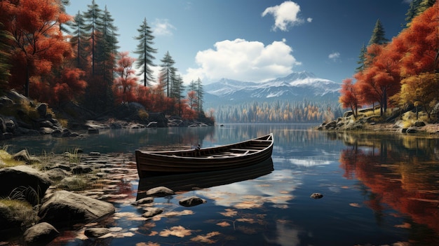 barca lago autunno tranquillità grazia paesaggio zen armonia riposo calma unità armonia fotografia