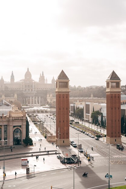 Barcellona Spagna dicembre plaza de espana a barcellona la piazza della capitale della catalogna