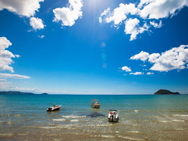 Barche da pesca nel Mar Ionio in Grecia