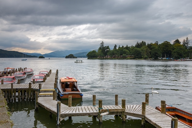 Barche ormeggiate a Bowness on Windermere