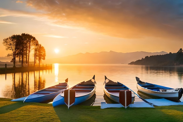 Barche sulla riva del lago wanaka