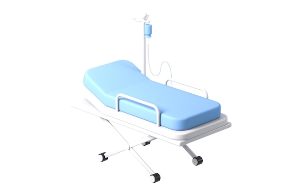 Barella blu sullo sfondo bianco concetto di trattamento medico rendering 3D disegno digitale