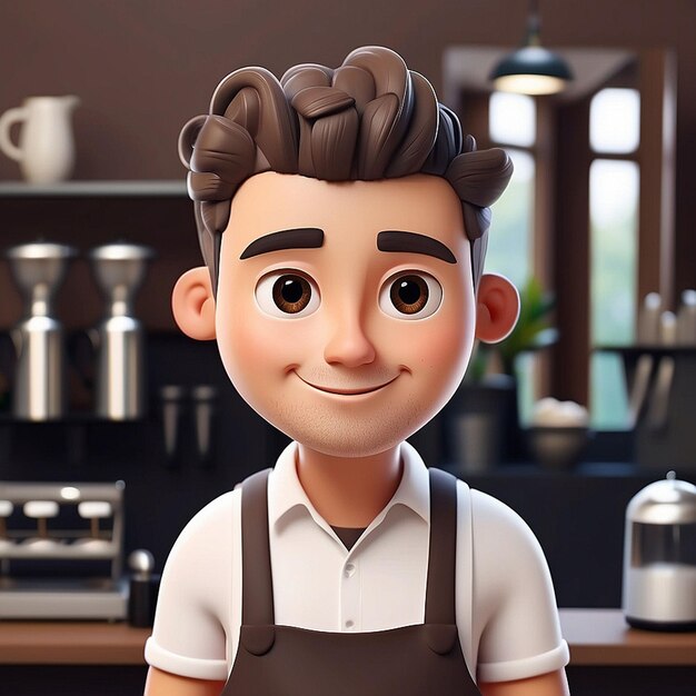 Barista di caffè 3D