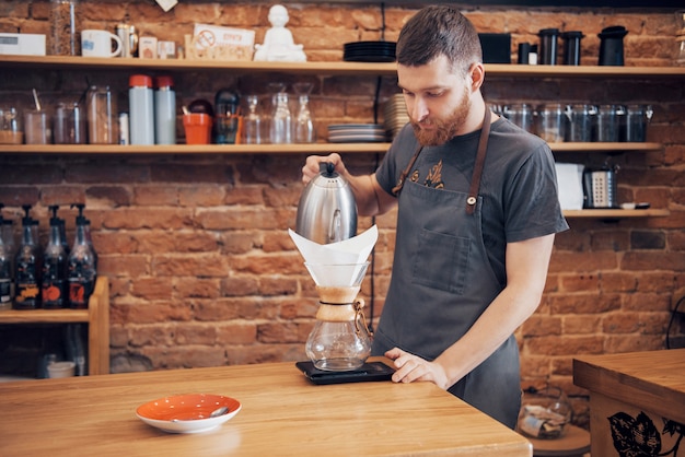 Barista Prepare Coffee Working Order Concept