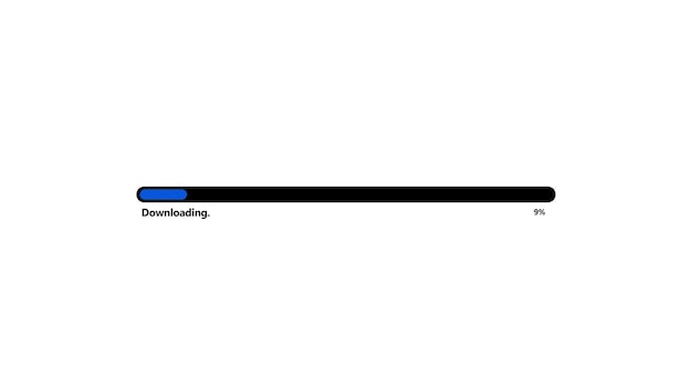 Barra di progresso di download colorata su sfondo bianco