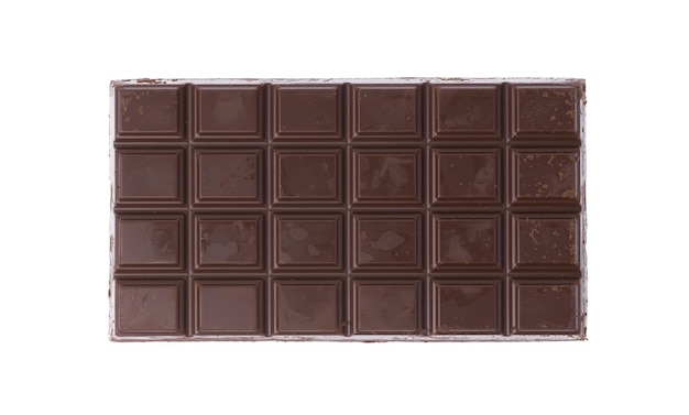 Barretta di cioccolato isolato su sfondo bianco