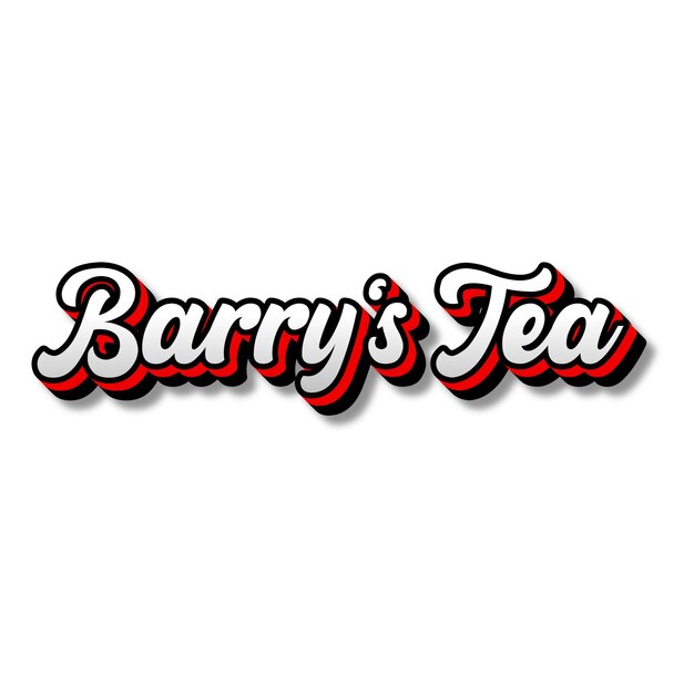 BarrysTea Testo 3D Argento Rosso Nero Bianco Fotografia di sfondo JPG