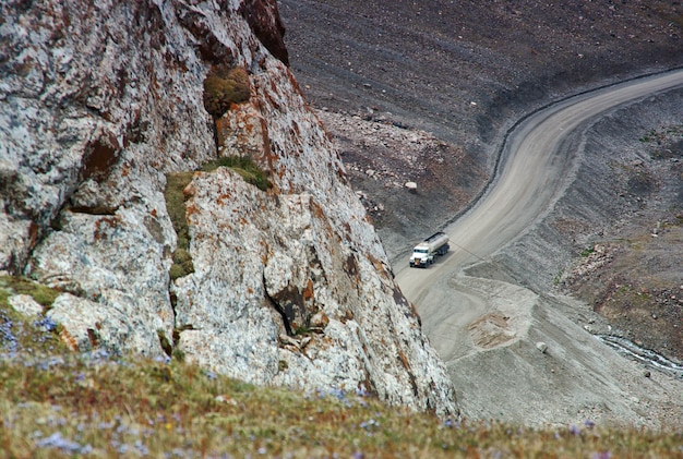 Barskoon Gorge, bellissima vista sulle montagne, Kirghizistan, Asia centrale