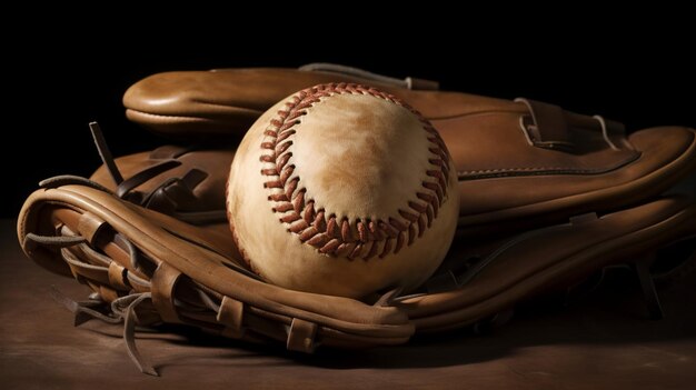 Baseball Glove and Ball