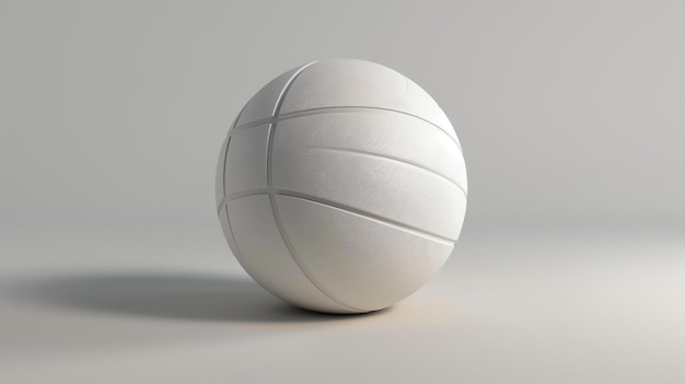 Basket bianco su sfondo bianco La palla è illuminata dal lato sinistro dell'immagine che crea un'ombra sul lato destro della palla