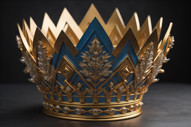 bassa chiave immagine della bellissima regina d'oro re corona ai generativo