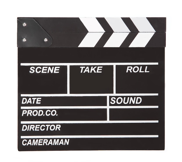 batacchio per realizzare video cinema in studio isolato su sfondo bianco.