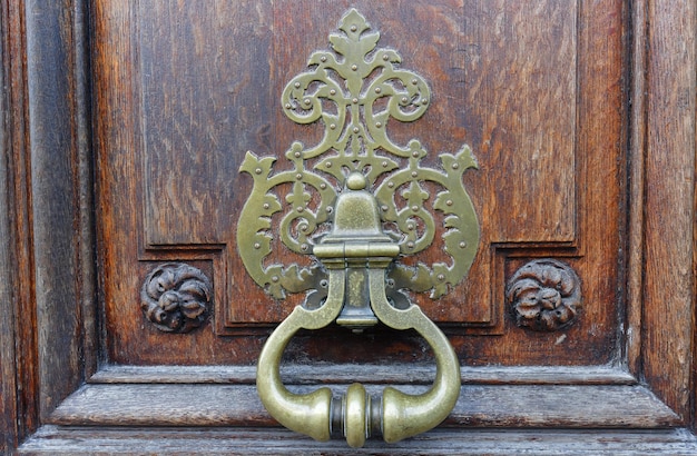 Battente per porta in ferro battuto in metallo vintage europeo Dettaglio di design Parigi