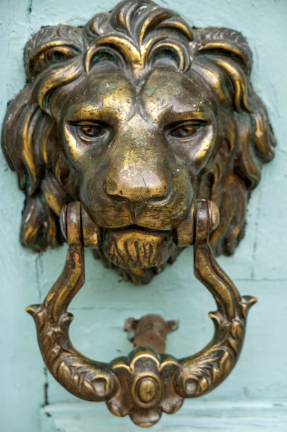 Battente per porta vintage con testa di leone