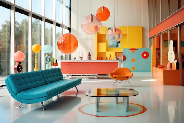 Bauhaus moderno minimalist interior design a colori vivaci