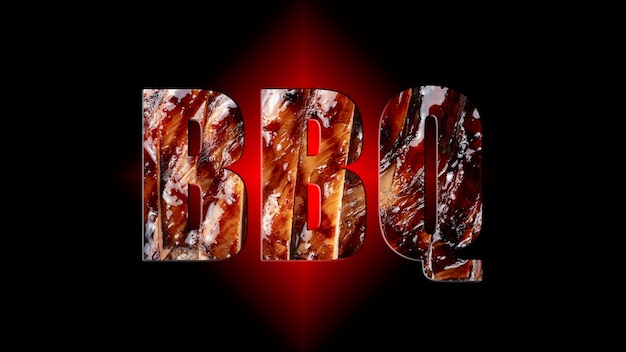 BBQ font with transparency BBQ Steak closeup meat cooked on fire eating out