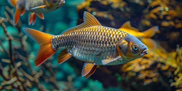 BCloseup fotografia di un pesce rosso