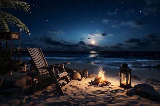 Beach Bonfire Beach Bonfire Backdrop Starry Night Sky Backgr Creative Design Live Stream Background