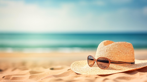 Beach Vibes Arafed Hat e occhiali da sole con IA generativa