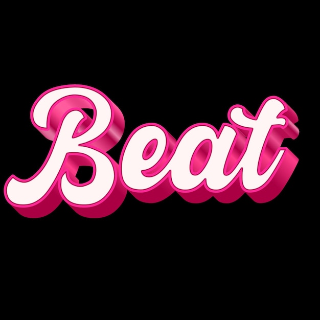 Beat Typography Design 3D Rosa Nero Bianco Fotografia di sfondo JPG