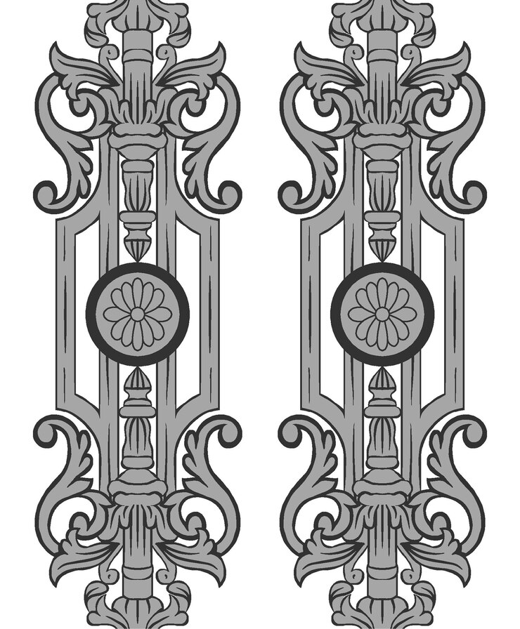 Beautiful abstract baroque ornament motif used to design textile fabric frame pattern interior