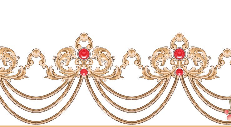 Beautiful abstract baroque ornament motif used to design textile fabric frame pattern interior