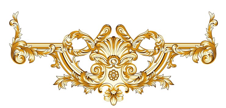 Beautiful abstract baroque ornament motif used to design textile fabric frame pattern interior